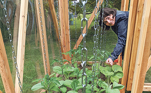 Beete, Wiesen, Gartenhaus – Andrea Berger-Gruber genießt den Ausgleich in der Gartenarbeit.