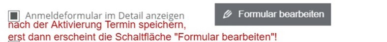 Anmeldeformular bearbeiten