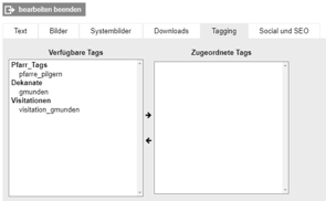 Taggen von Inhalten