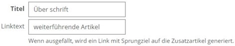 Titel und Verlinkungstext