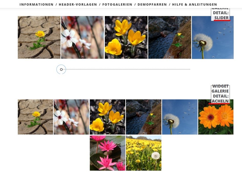 Widget Galeriedetail Slider-Kacheln