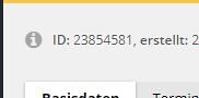 Eintrag ID Bearbeitungsfenster