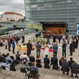 Multireligiöse Corona-Gedenkfeier am Maindeck des AEC in Linz / © Diözese Linz / Hermann Wakolbinger Multireligiöse Corona-Gedenkfeier am Maindeck des AEC in Linz